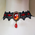 Women's Popular Black Lace Crystal Jewelry Clavicle Necklaces